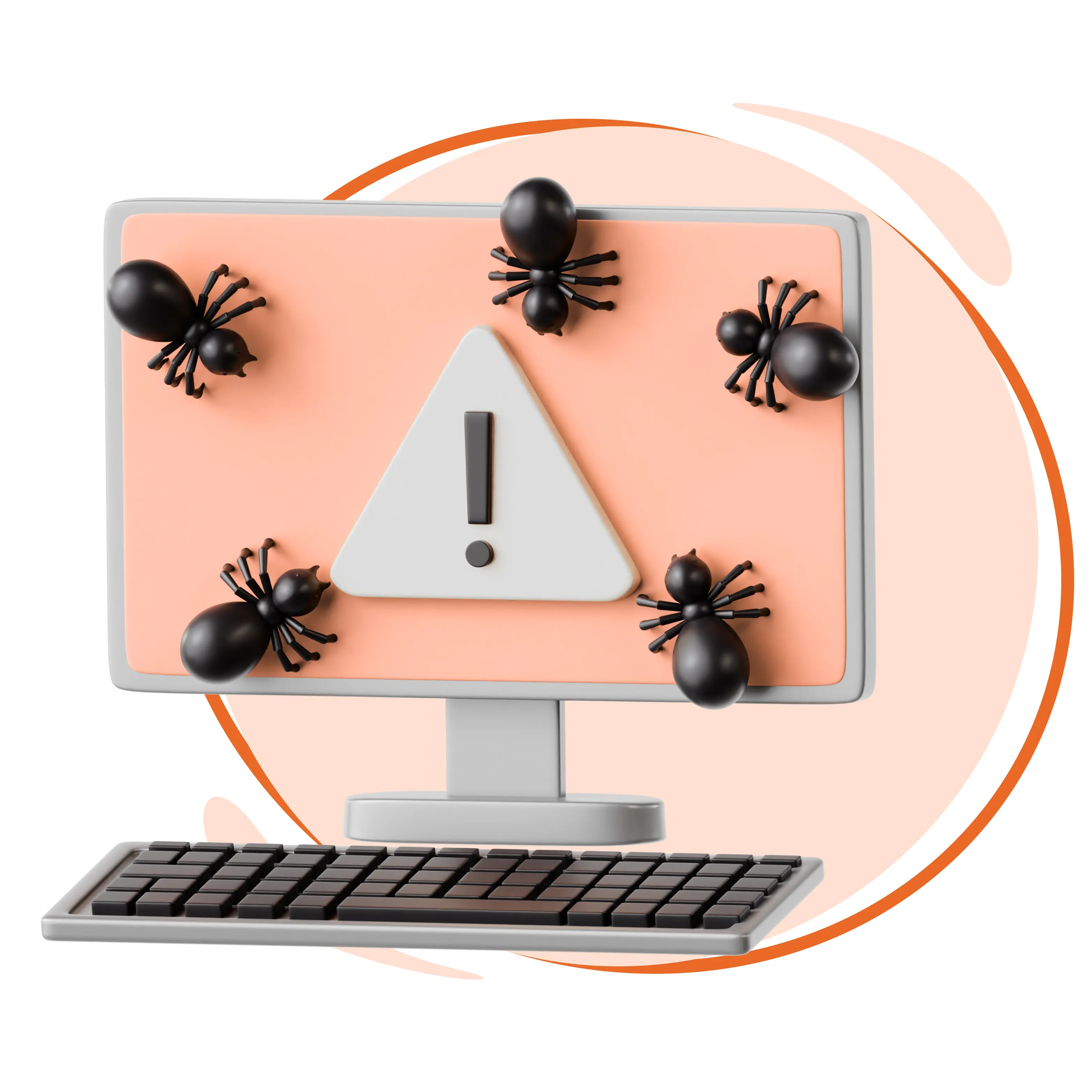 Cybersecurity computer mockup